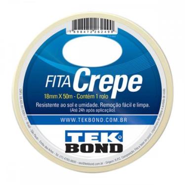 Imagem de Fita Crepe Tekbond 18Mm X 50Mt - Kit C/5 Unidades