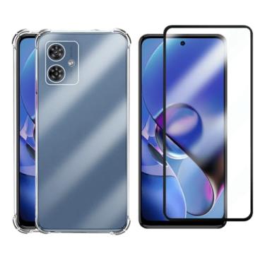 Imagem de Capa Capinha Case Anti Impacto Transparente Premium Silicone + Película de Vidro 3D para Moto G54