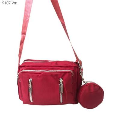 Imagem de Bolsa Feminina Transversal / Ombro Nylon Superleve com Divisões e Nece