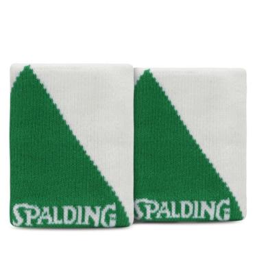 Imagem de Munhequeira Spalding Double Longa - 02 Unidades - Branca e Verde