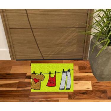 Imagem de Capacho Tapete Personalizado Lavanderia Antiderrapante 60X40 cm - ZAP 