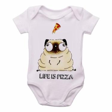 Imagem de body nenê criança roupa bebê Life is pizza pug - Empório Dutra, GG  (9