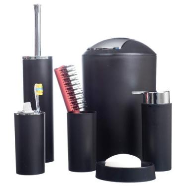 Imagem de Kit Banheiro Conjunto Completo Saboneteira Lixeira 6 Peças B - PGB