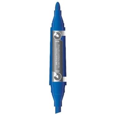 Imagem de Marcador Permanente Ponta Dupla Azul Faber Castell
