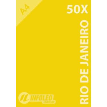 Imagem de 50 Folhas Papel Color Plus Rio de Janeiro (Amarelo) A4 180g
