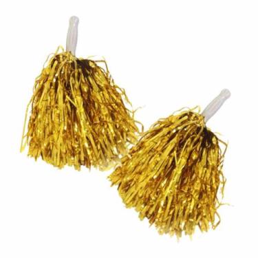 Imagem de PomPom Metalizado 1 par Líder de Torcida Festa - RCcommerce, Dourado