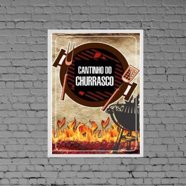 Imagem de Quadro Churrasqueira Cantinho Do Churrasco 45x34cm - com vidro - Quadr