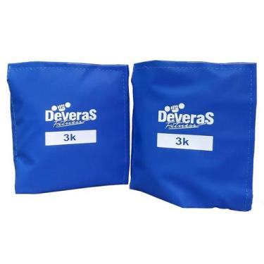 Imagem de Par de Caneleiras de Peso de 3 kg cada Peso Para Perna - Deveras, Azul