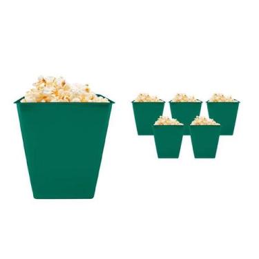 Imagem de Kit 6 Pipoqueira Retrô Verde 2,6L Plástico Premium - Bb Store