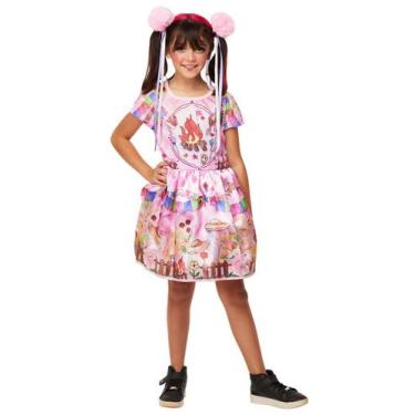 Imagem de Vestido Caipira Infantil Festa Junina Quadrilha Várias Cores - Fantasi
