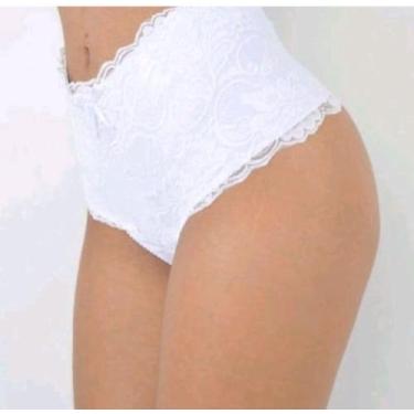 Imagem de Calcinha Cinta Modeladora Pós Parto Cintura Alta Renda Tanga Cinta Com