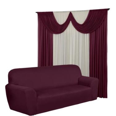 Imagem de Kit Sala Cortina 2 Metros Paris + Capa 4 Lugares Coladinha Spandex - D