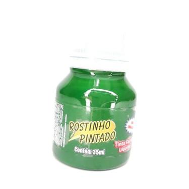 Imagem de Tinta liquida p/ pintura facial 35 ml  Rostinho Pintado, VERDE ESCURO
