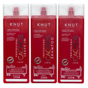 Imagem de Kit Knut Tratamento Cachos Shampoo 250ml Condicionador 250ml Leave-In 