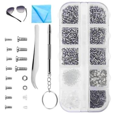 Imagem de 03 Kits 1000 Parafuso Relógio Óculos Conserto Porca pilha bateria puls
