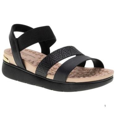 Imagem de Sandália Modare Casual Conforto Anabela Elastano Feminina Preto, Preto