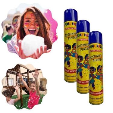 Imagem de Neve Artificial 3 Latas Spray Espuma Carnaval Slime Alegria - Rostinho