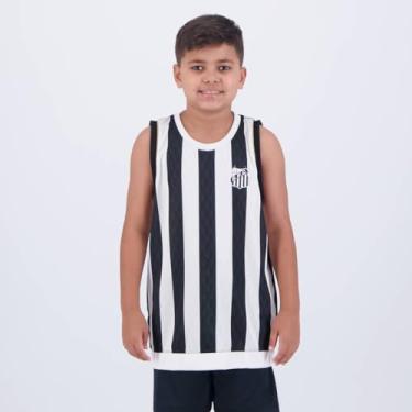 Imagem de Regata Santos Division Infantil Preta e Branca