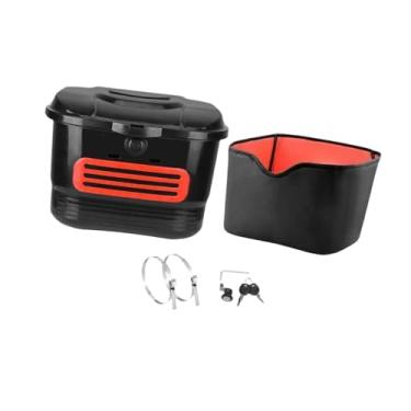 Imagem de oshhni Cesta de bicicleta dianteira traseira com trava e chaves Acessórios de ciclismo Bicicletas à prova de poeira Rack de carga Cesta de armazenamento para, com Bolsa Interna