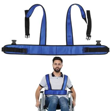 Imagem de Arnês de cadeira de rodas para adultos idosos, cinto de segurança ajustável para cadeira de rodas, colete de suporte para tronco, tiras de retenção de cinto de segurança de cadeira de rodas para
