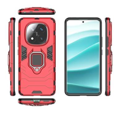 Imagem de Compatível Com Capa De Telefone Xiaomi Redmi Note 14 Pro Plus 5G, Capa Fina Com Suporte Para PC E Capa De TPU Com Suporte(Rojo)