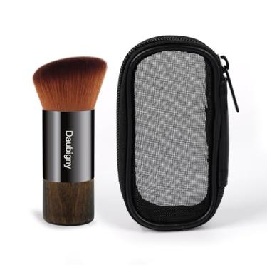 Imagem de Daubigny Pincel de base para maquiagem líquida, pincel autobronzeador de topo plano Kabuki pincéis profissionais de maquiagem para mistura de pó mineral, ferramentas de maquiagem pontilhadas