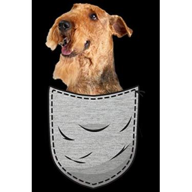 Imagem de Airedale Terrier Waterside Bingley Brust-Tasche Pocket: DIN A5 Doted Gepunktet 120 Seiten / 60 Blätter Notizbuch Notizheft Notiz-Block Hunde-liebhaber Gassi Spruch Motiv Geschenkidee