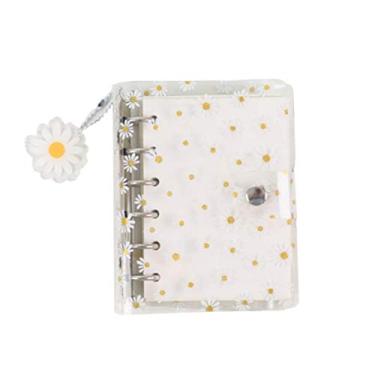 Imagem de A7/6 Linda margarida espiral agenda capa com bolsa de armazenamento kawaii transparente diário escolar planejador de papelaria