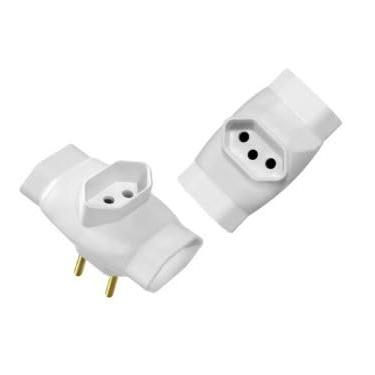 Imagem de Adaptador Tomada Benjamin Plug T 3 Entradas 3 Pinos 2P 10A Universal