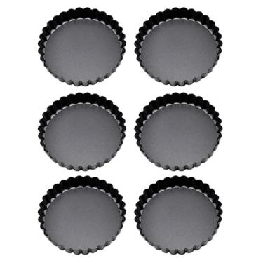 Imagem de Forma de Torta Antiaderente de 3 Polegadas Akozon Com Fundo Removível - Torta de maçã Preta Em Formato de Flor e Moldes para Assar Pizza - Ideal para Tortas de Frutas e Tortas de