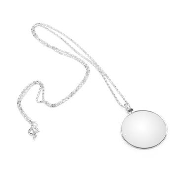 Imagem de 5x Lupa Monóculo Colar Lupa Lupa Jóias Leitura Lupa Prata (Prata)