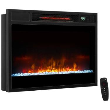 Imagem de Lareira Elétrica de Embutir A45x63L cm com 6 Cores de Chama, 5 Opções de Brilho, Temporizador de 8H, Proteção Contra Superaquecimento e