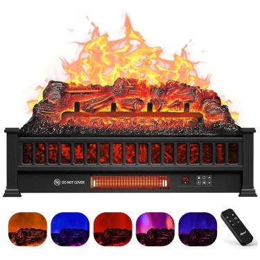 Imagem de Lareira Elétrica Ecológica 26" 66 cm com Controle Remoto, Proteção Contra Superaquecimento, Cores de Chama Ajustáveis e Temporizador, 110V