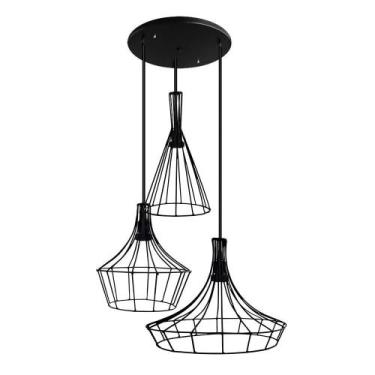 Imagem de Trio com 3 Lustres luminária Pendente Modelo Aramado - Retro - LUSTRES
