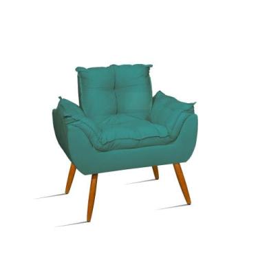 Imagem de Poltrona Decorativa Opala Reforçada Amamentação Tecido Suede - JL DECO