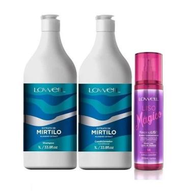 Imagem de Kit Extrato de Mirtilo Shampoo 1 Litro + Condicionador 1 Litro + Fluid