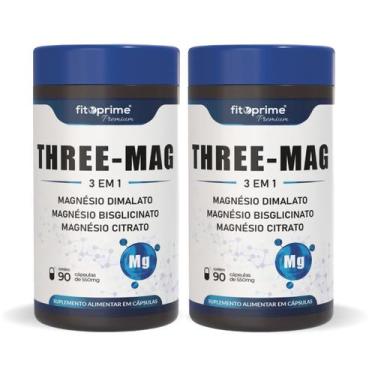 Imagem de Kit 2 Three-Mag Blend Magnésio Concentrado Dimalato Bisglicinato Citra