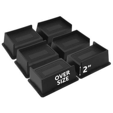 Imagem de HANIHUA Pacote com 6 peças de elevação para cama de 5 cm, peças sobressalentes de móveis grandes, resistentes, elevadores de cama extra largos para mesa, sofá, dormitório solteiro GG, sofá, mesa,