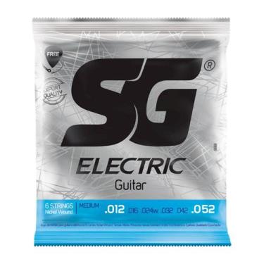 Imagem de Encordoamento para Guitarra SG 6668 Medium 0.012 C/ Palheta e 1ª Extra