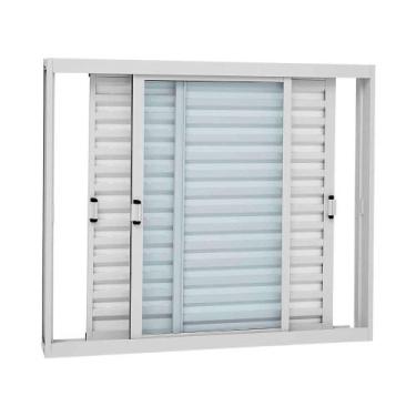 Imagem de Janela Veneziana em Aço 100 x 150 x 11,3 cm 3 Folhas Móveis Kompacta S