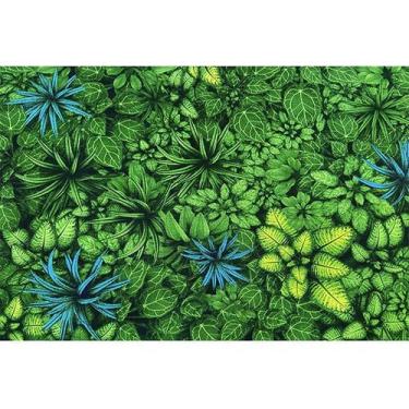 Imagem de Tecido Jacquard Estampado Muro Inglês Tropical Azul - 2,80m de Largura