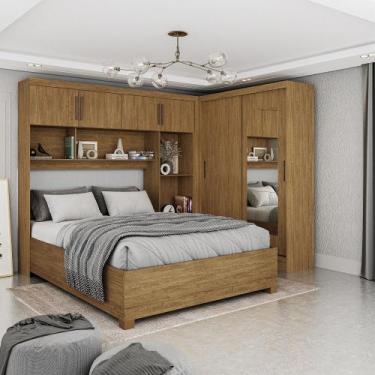 Imagem de Quarto Modulado Casal  com Espelho e Cama 6 Portas Belém Carioca Móvei