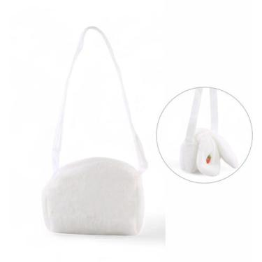 Imagem de Bolsa Pelúcia Orelha de Coelho com Alça - Branco - 16cm - 1 unidade - 