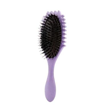 Imagem de Escova modeladora Curl Define Escova desembaraçadora para cabelos Pente de massagem emaranhado Modelador de cachos definidor Ferramenta de modelagem (roxo)