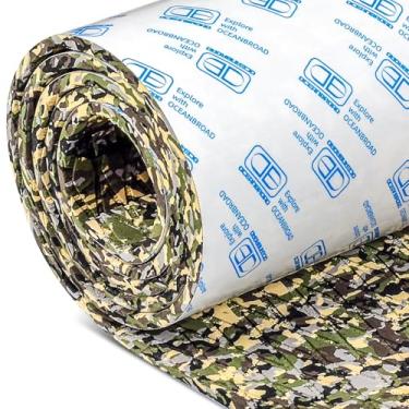 Imagem de OCEANBROAD Tapete autoadesivo de 96 x 23,5 pol. Tapete de tração antiderrapante Tapete de espuma EVA Marine Grip para barcos, prancha de surfe, SUP, paddle, caiaque, iate, verde camuflado