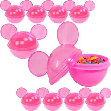 Imagem de Kit 10 Potes Orelha Minnie Rosa Festa Aniversario Lembrança - Plasutil