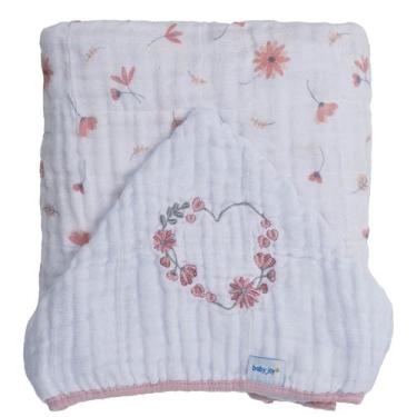 Imagem de Toalha Soft Bordada 80 cm x 90 cm Baby Joy, Floral