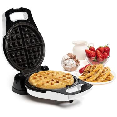 Imagem de Moss Stone Máquina de Waffle Antiaderente 2 Fatias com Controle de Temperatura, 110V, Branca