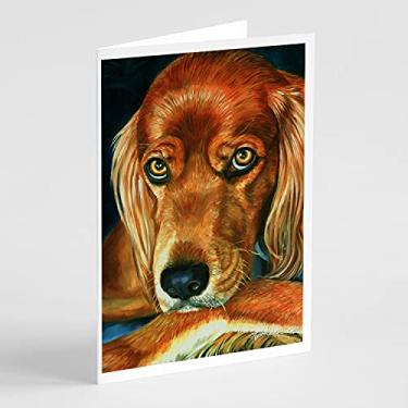 Imagem de Caroline's Treasures 7315GCA7P Cartões de felicitações e envelopes Irish Setter, pacote com 8, 7 x 5, multicolorido