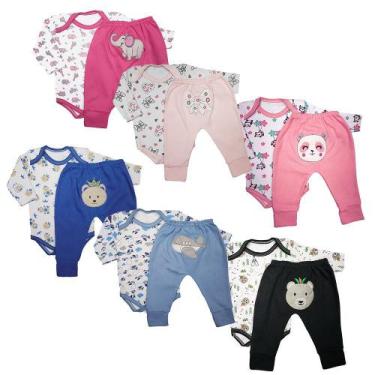 Imagem de Kit Conjunto Bebê 2 Peças Body Longo e Mijão Bumbum Bordado - Koala Ba